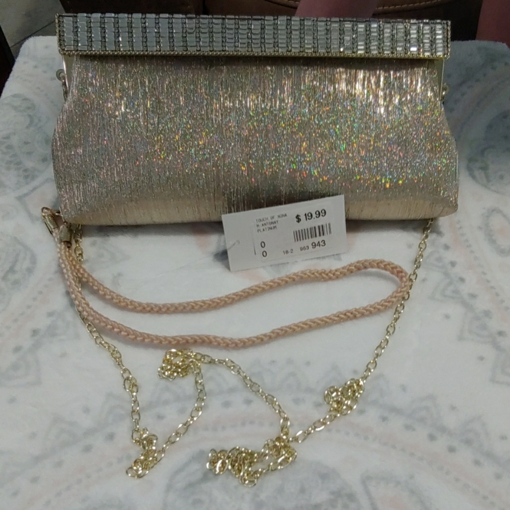 Gold clutch purse